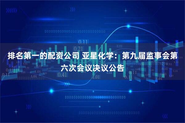 排名第一的配资公司 亚星化学：第九届监事会第六次会议决议公告