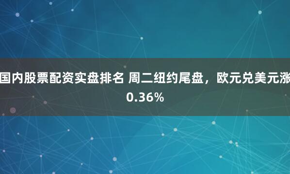 国内股票配资实盘排名 周二纽约尾盘，欧元兑美元涨0.36%